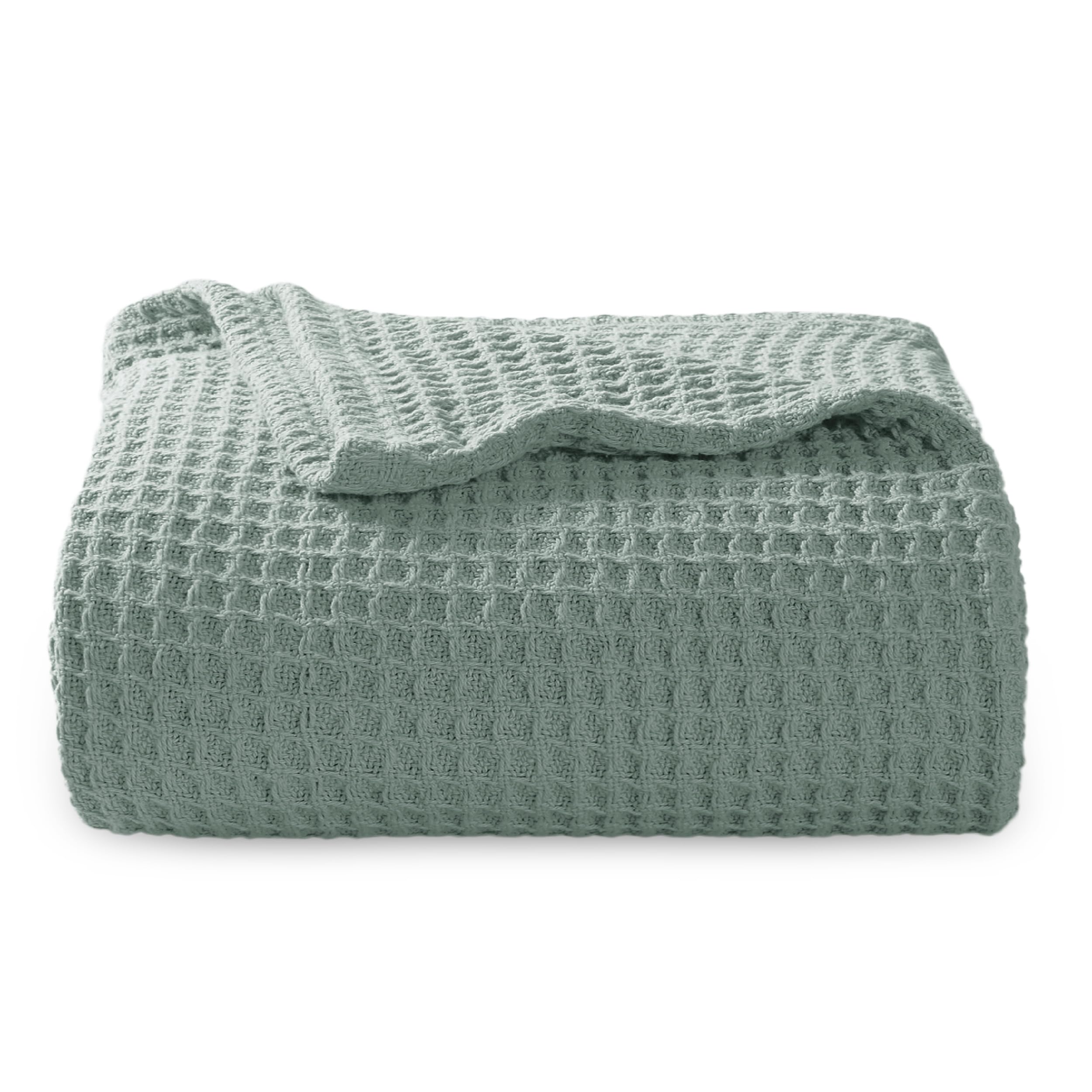Bedsure plaid face avant vert sauge montrant style et confort