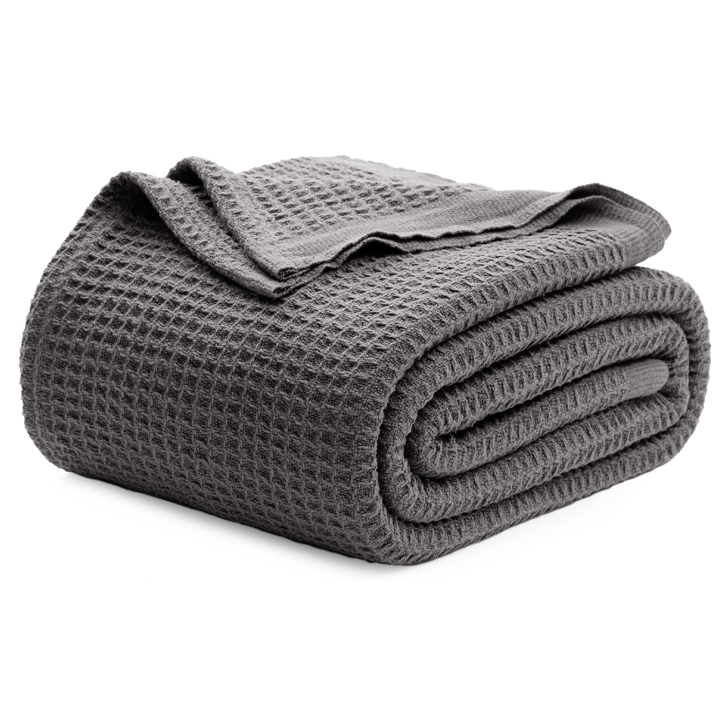 Bedsure plaid face entière gris foncé montrant couverture généreuse