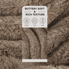 Bedsure gros plan fausse fourrure montrant texture moelleuse et luxe