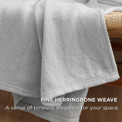 Bedsure gros plan du tissage chevron révélant texture douce