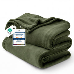 Bedsure couverture olive vue d'ensemble montrant douceur et grand format