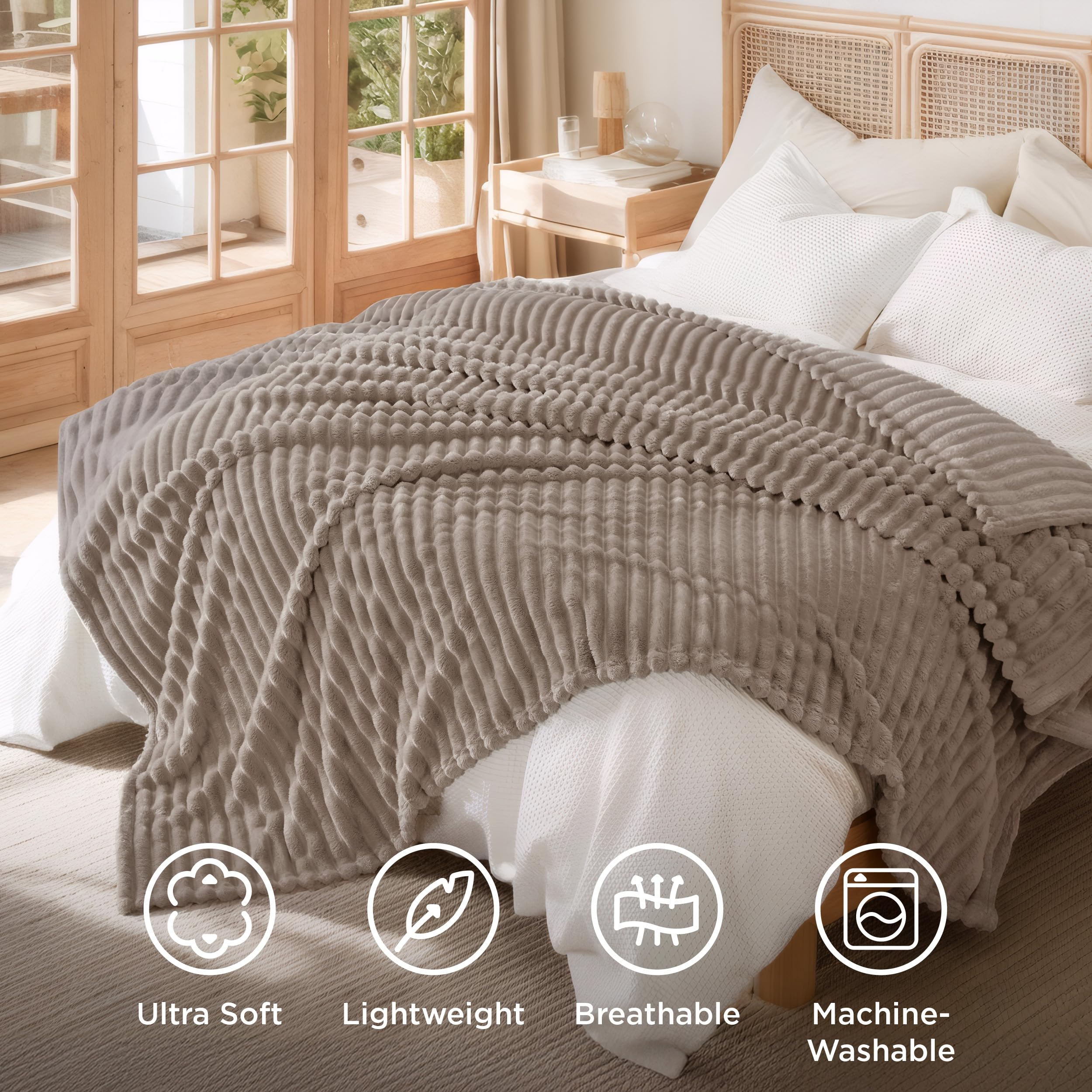 Bedsure plaid plié compact facile à ranger et transporter