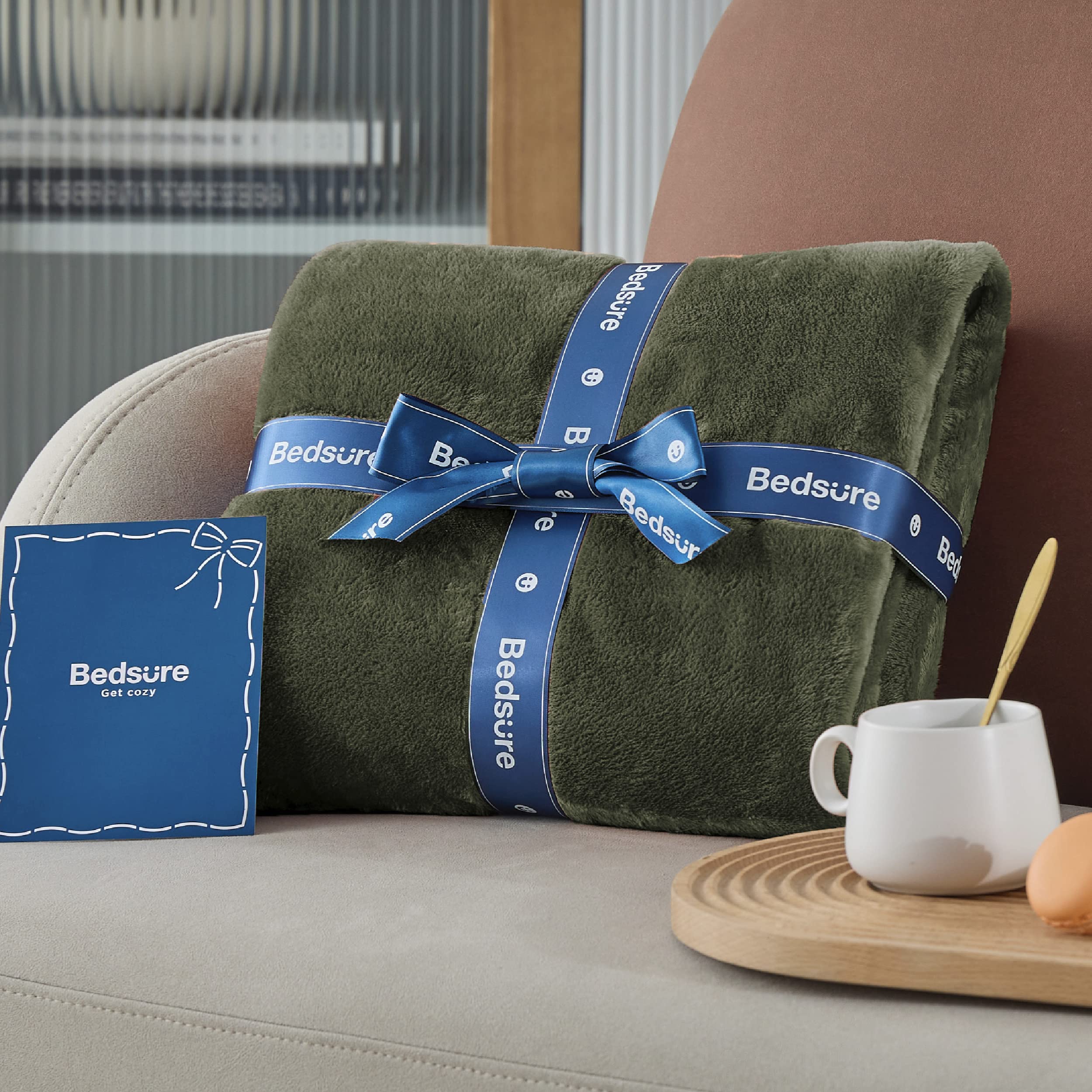 Bedsure plaid plié prêt à offrir emballage cadeau pratique et esthétique