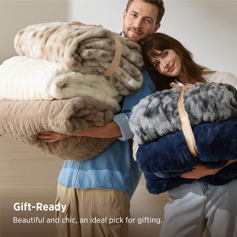 Bedsure plaid plié montrant compacité et facilité de rangement