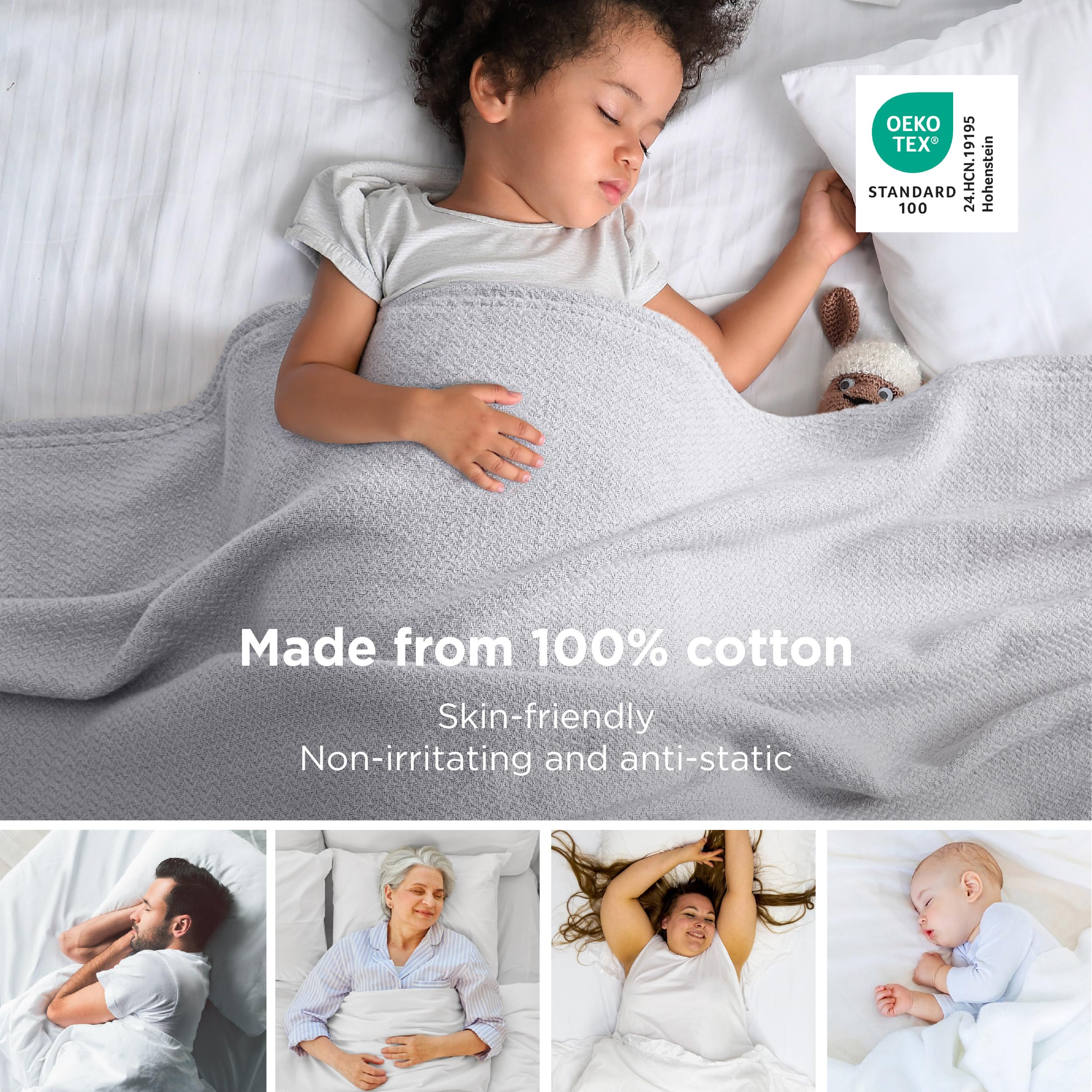 Bedsure plaid plié sur lit montrant couverture généreuse