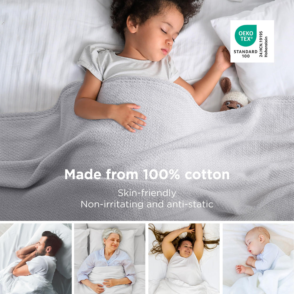 Bedsure plaid plié sur lit montrant couverture généreuse