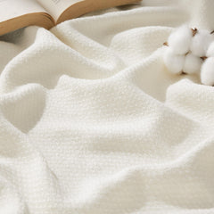 Bedsure plaid face avant crème montrant élégance et confort