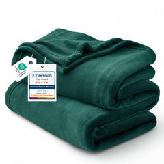 Bedsure plaid queen face montrant couleur émeraude et confort douillet