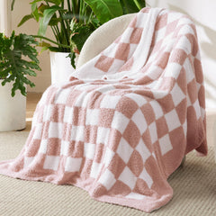 Bedsure plaid rose visible face recto montrant douceur et style cozy