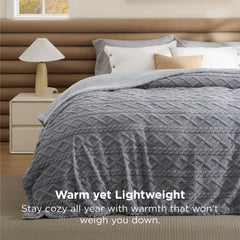 Bedsure plaid étalé sur lit queen pour chaleur et design coordonné