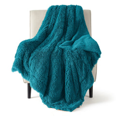 Bedsure plaid teal face entière montrant élégance et confort