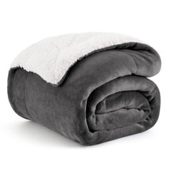 Bedsure plaid twin face avant montrant couleur charbon et style cosy