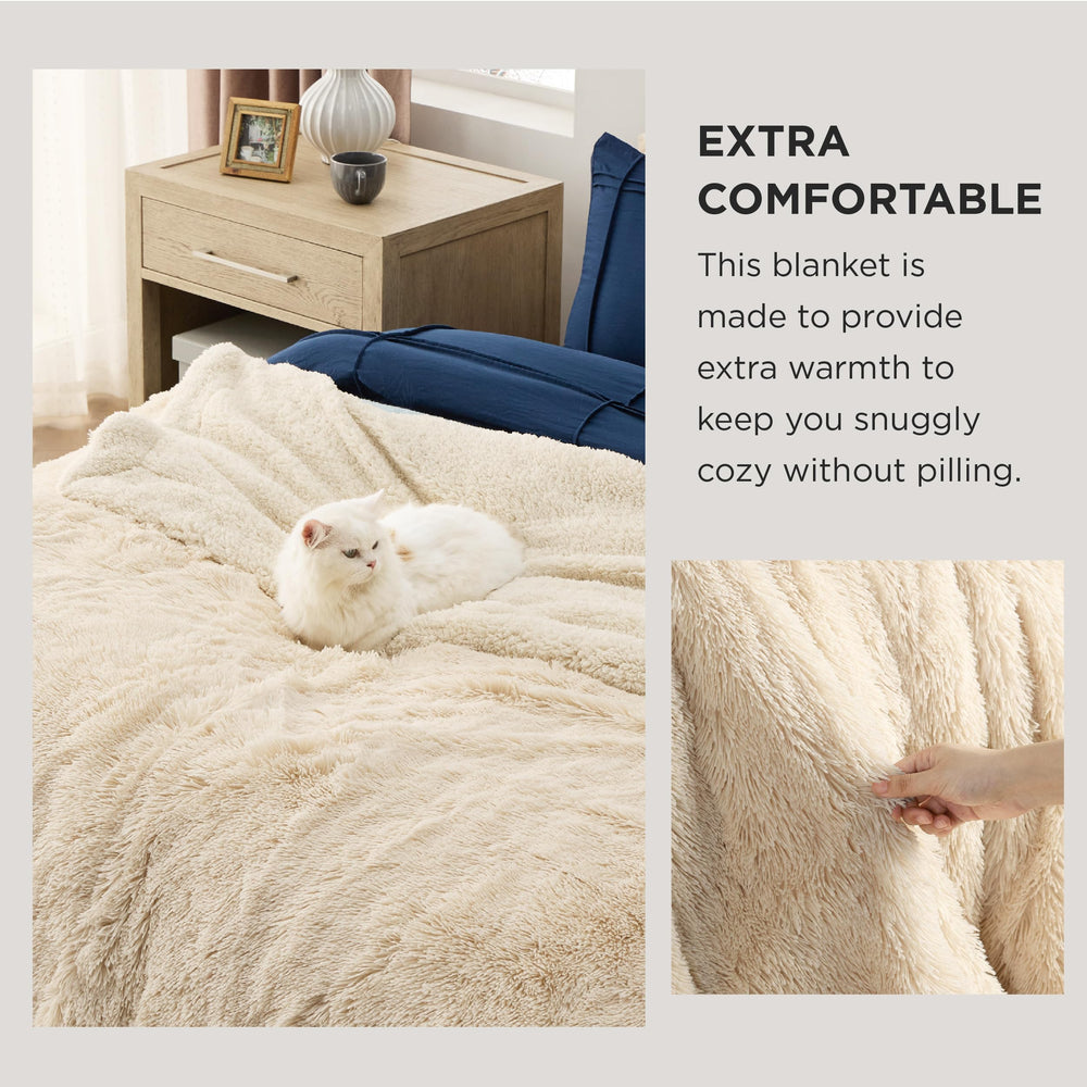 Bedsure gros plan côté Sherpa ultra-doux pour chaleur confortable
