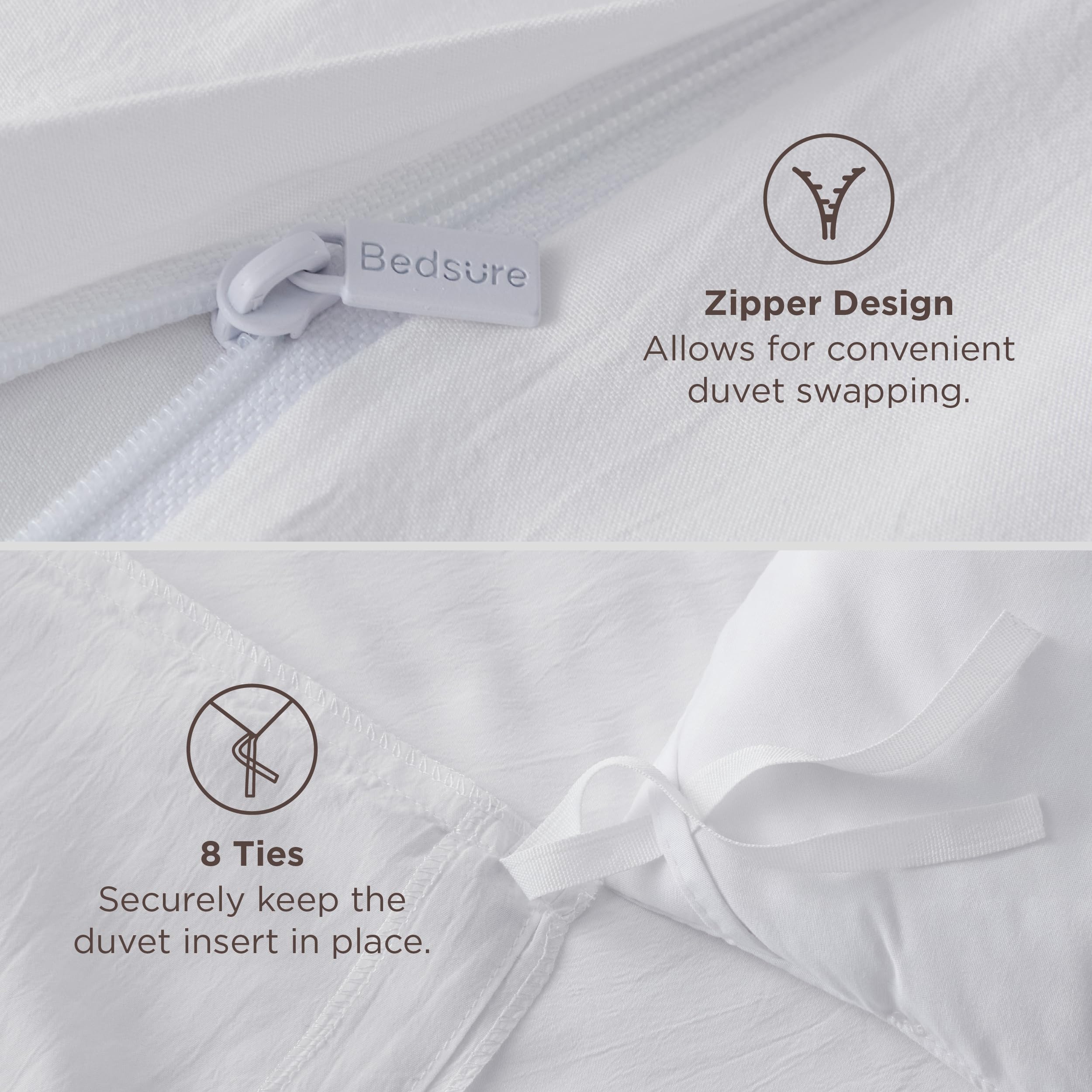Bedsure drapé large sur matelas montrant tombé généreux