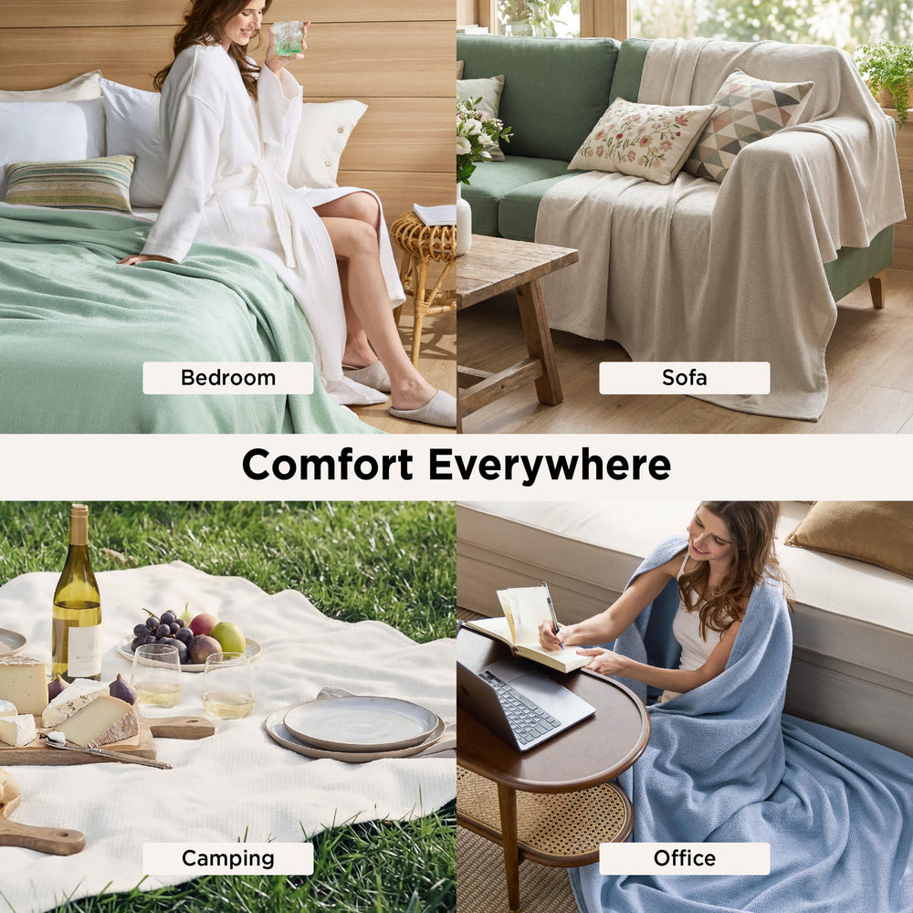 Bedsure pliée sur canapé, style et chaleur instantanés