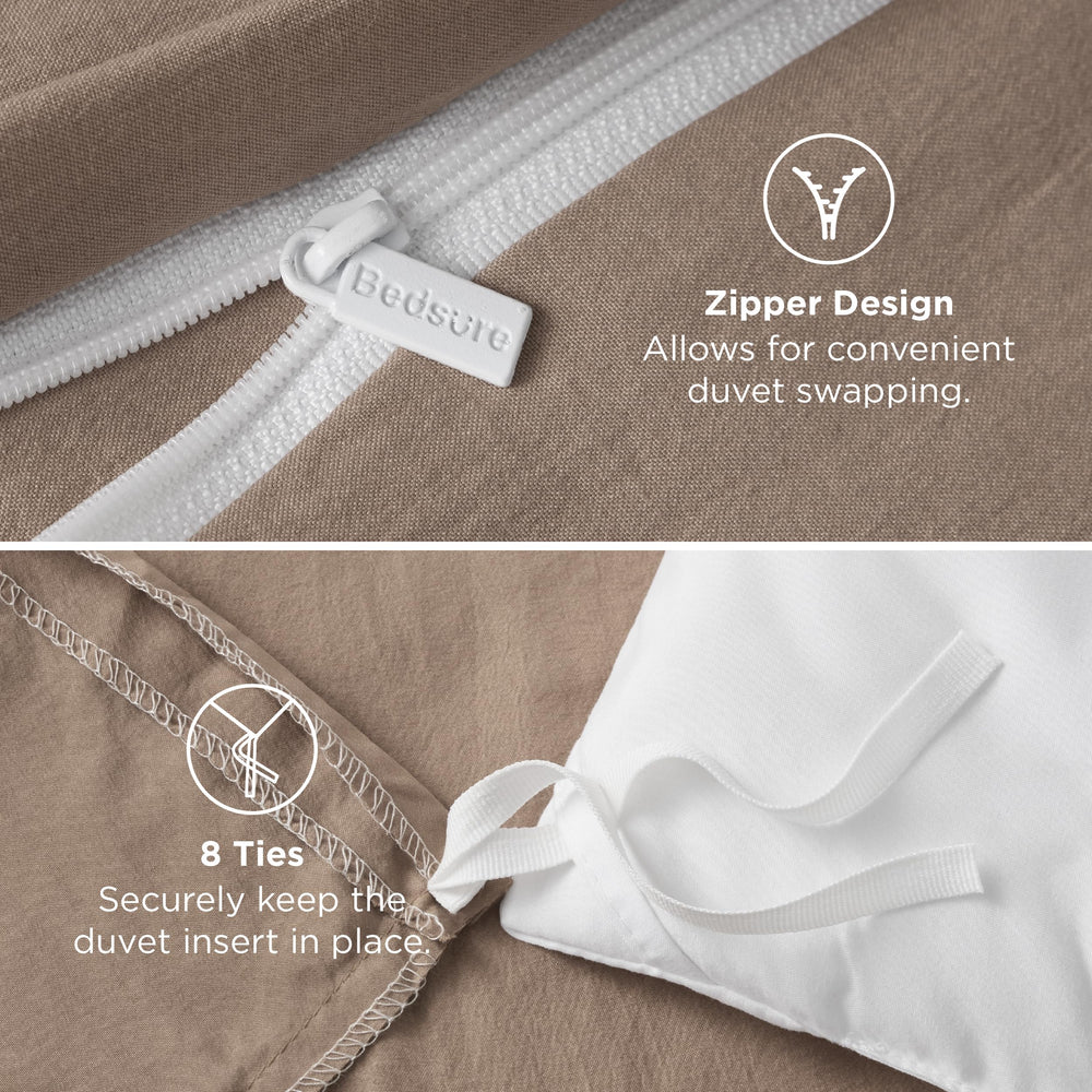 Détail des plis et bords Bedsure, couture renforcée pour durabilité