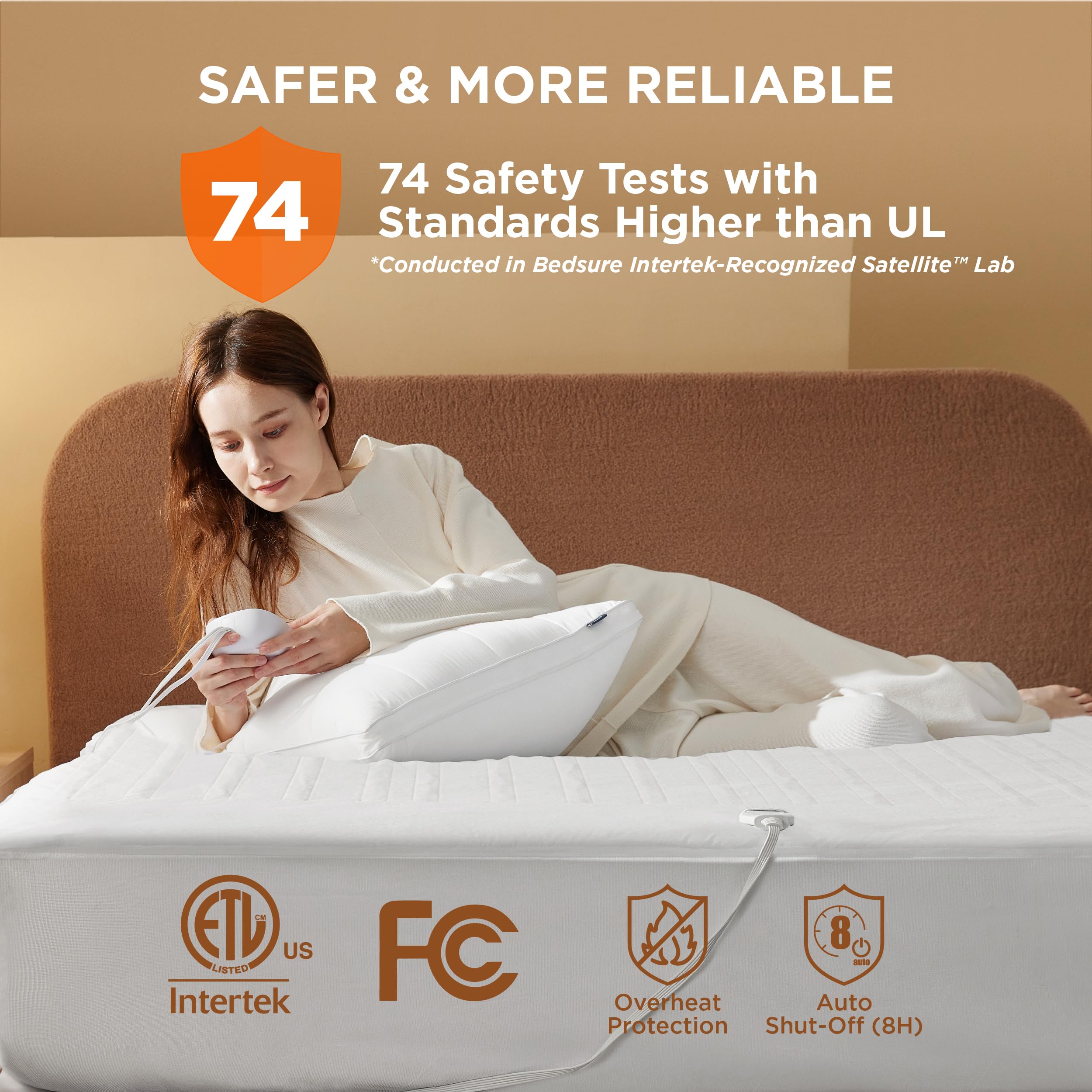 Bedsure poche profonde 16 pouces visible autour du matelas, s'adapte aux matelas épais