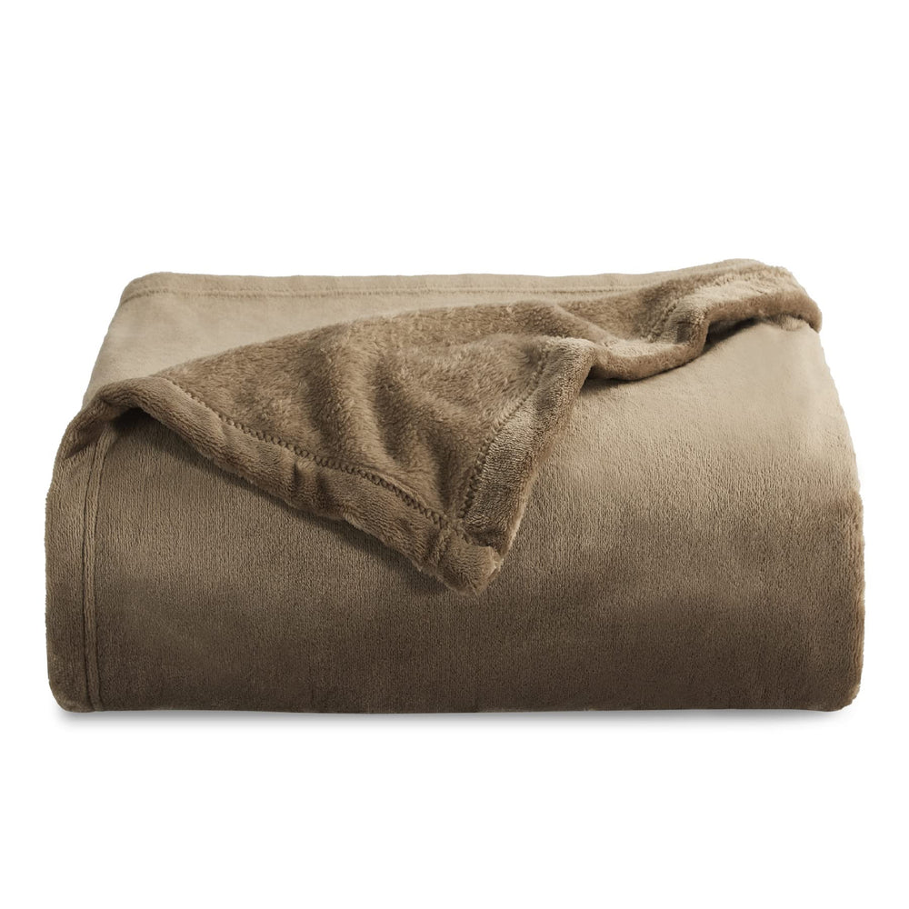 Bedsure vue avant du pliage camel montrant design et couleur apaisante
