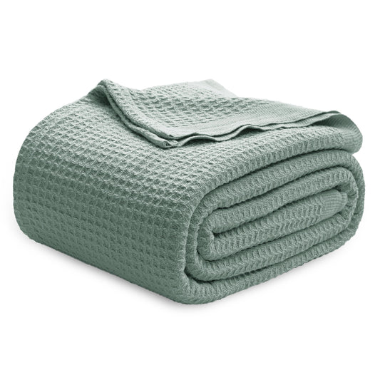 Bedsure vue de face du plaid queen vert sauge apportant confort décoratif