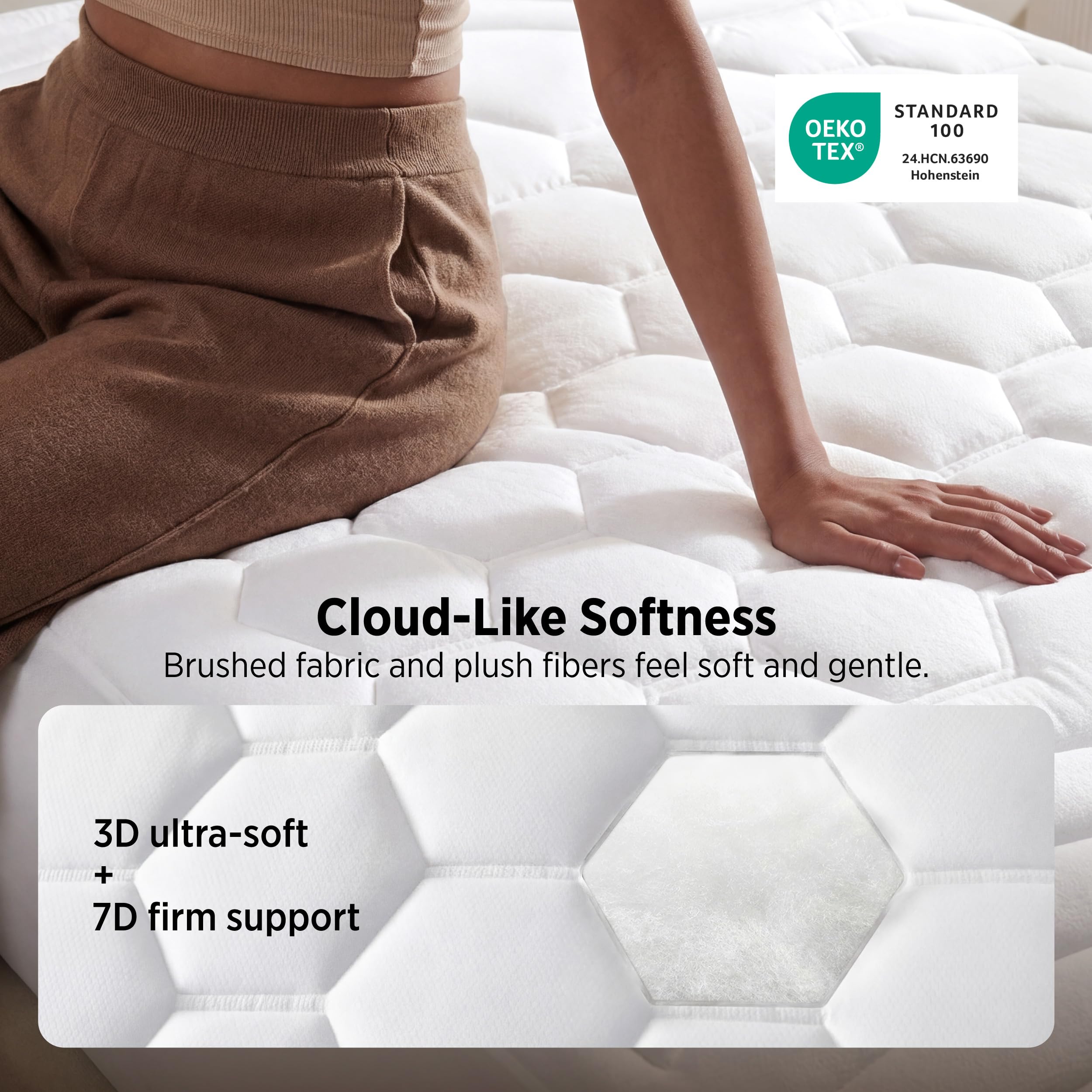 Bedsure poche profonde étirée jusqu'à 21" pour matelas épais