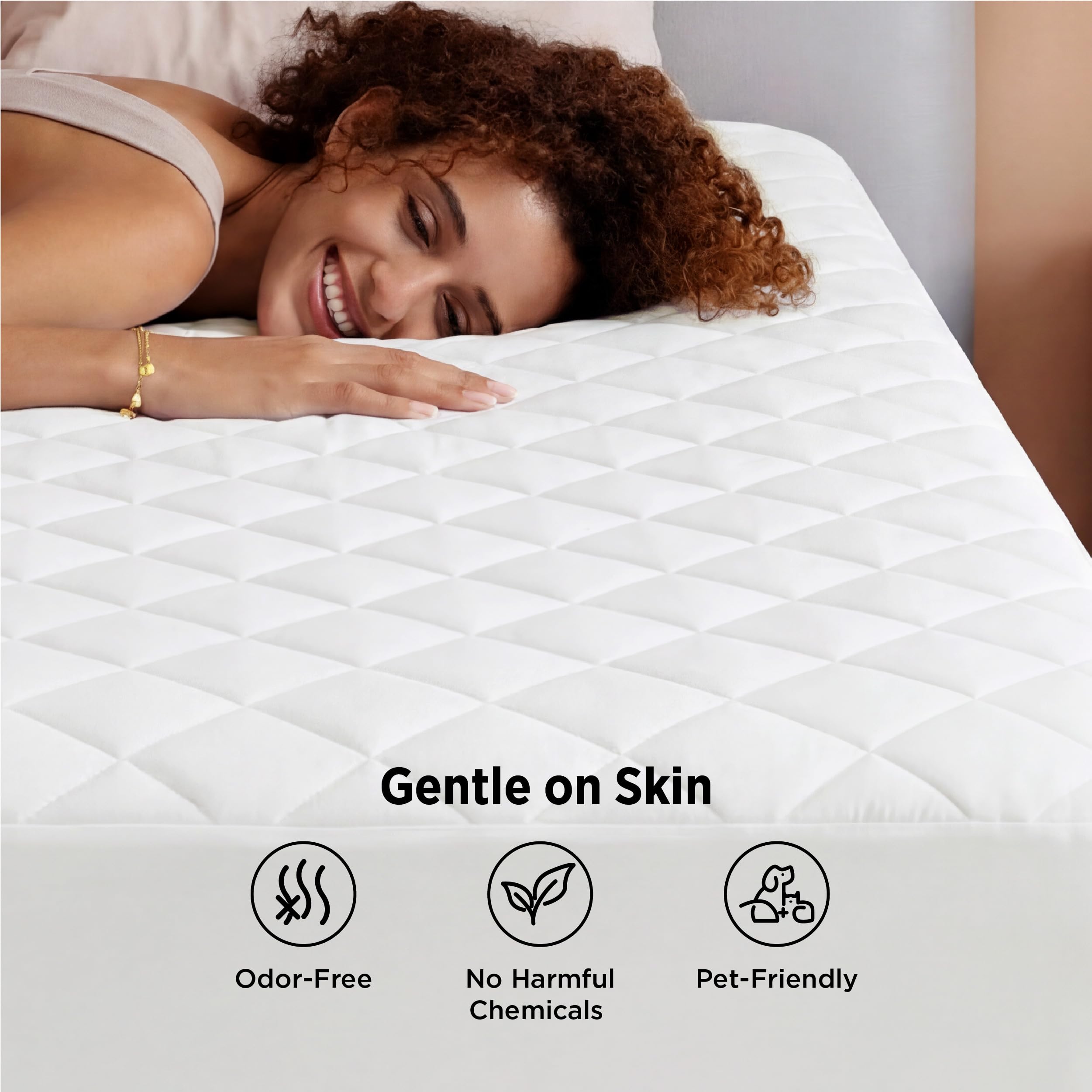 Bedsure protège-matelas en situation réelle avec enfant montrant protection
