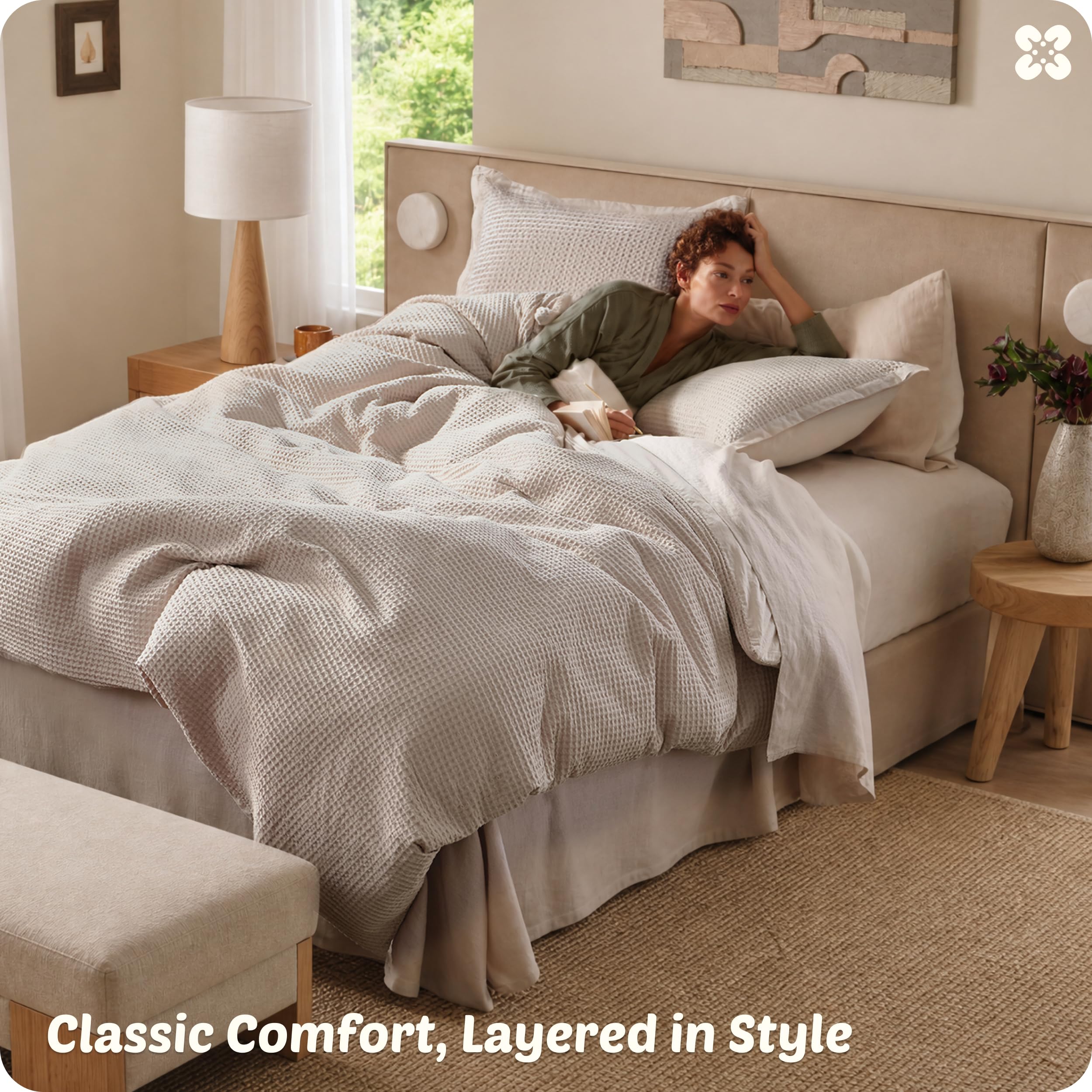 Bedsure comparaison de taille montrant la housse sur différents formats de lit