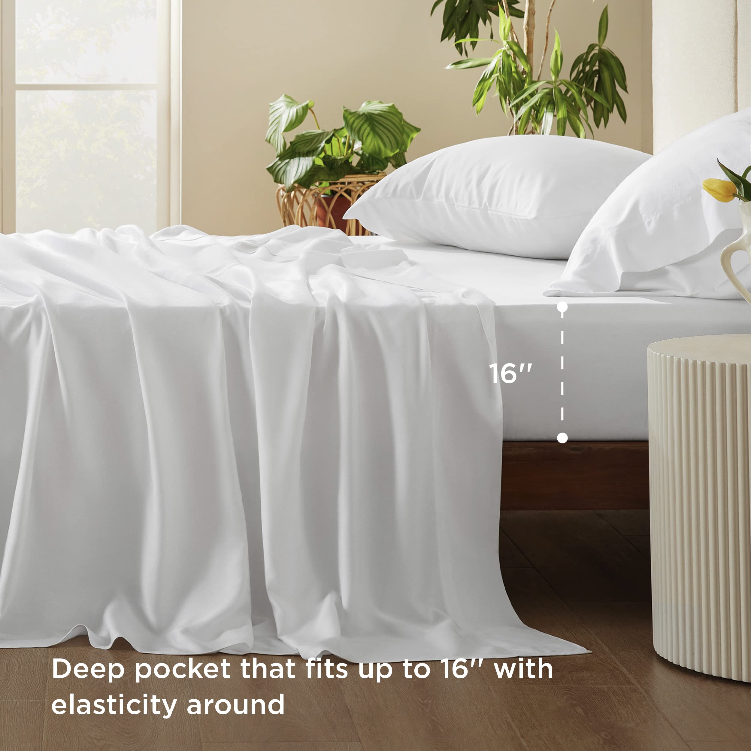 Bedsure drap housse avec élastique 360° assurant un maintien sûr