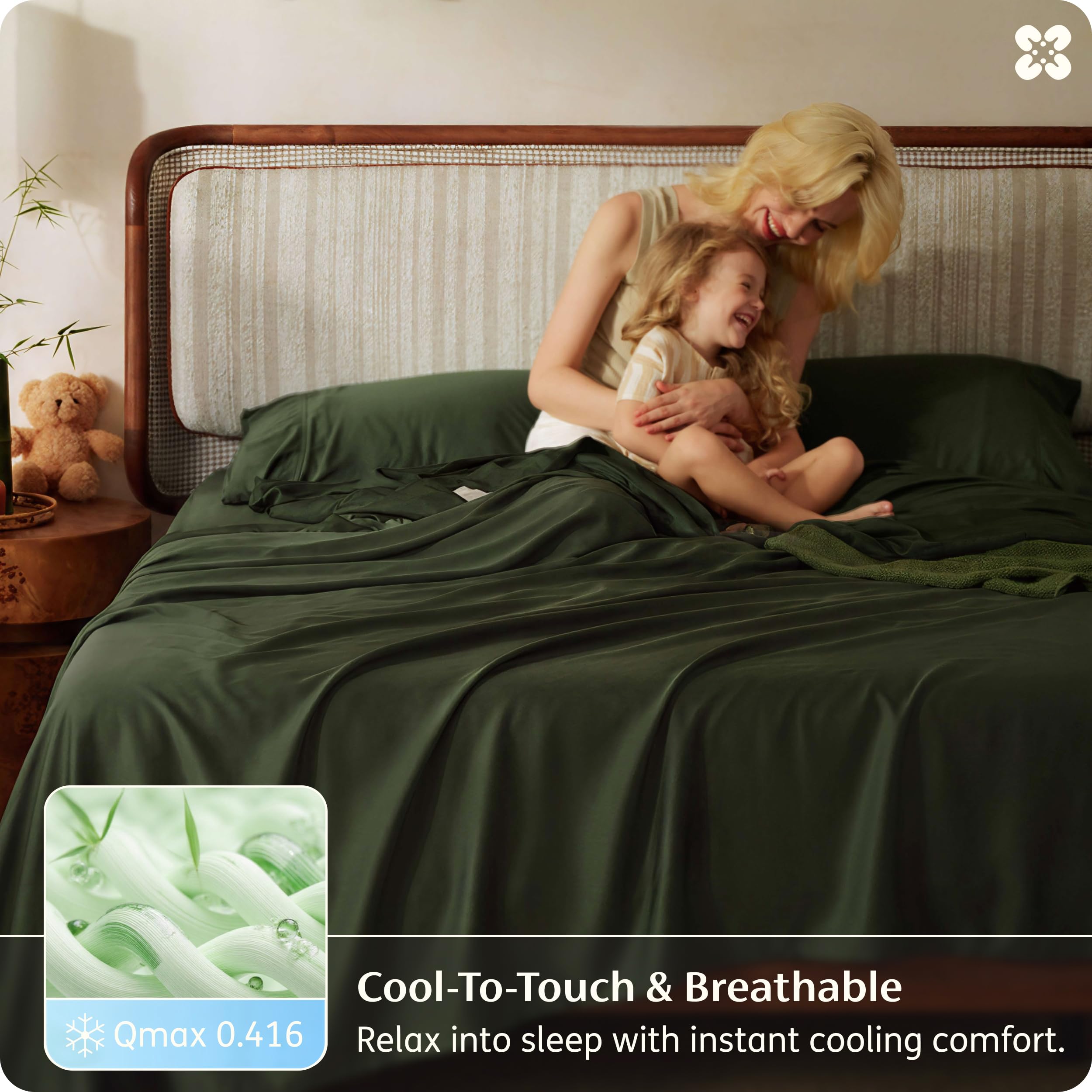 Bedsure drap plat posé montrant le tombé élégant et la finition luxe
