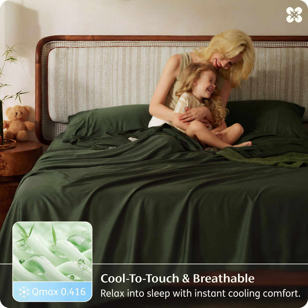 Bedsure drap plat posé montrant le tombé élégant et la finition luxe