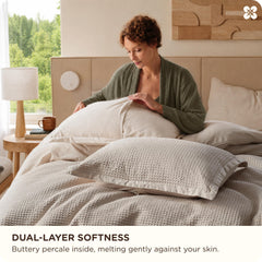 Bedsure détail de la fermeture éclair cachée assurant maintien pratique du duvet