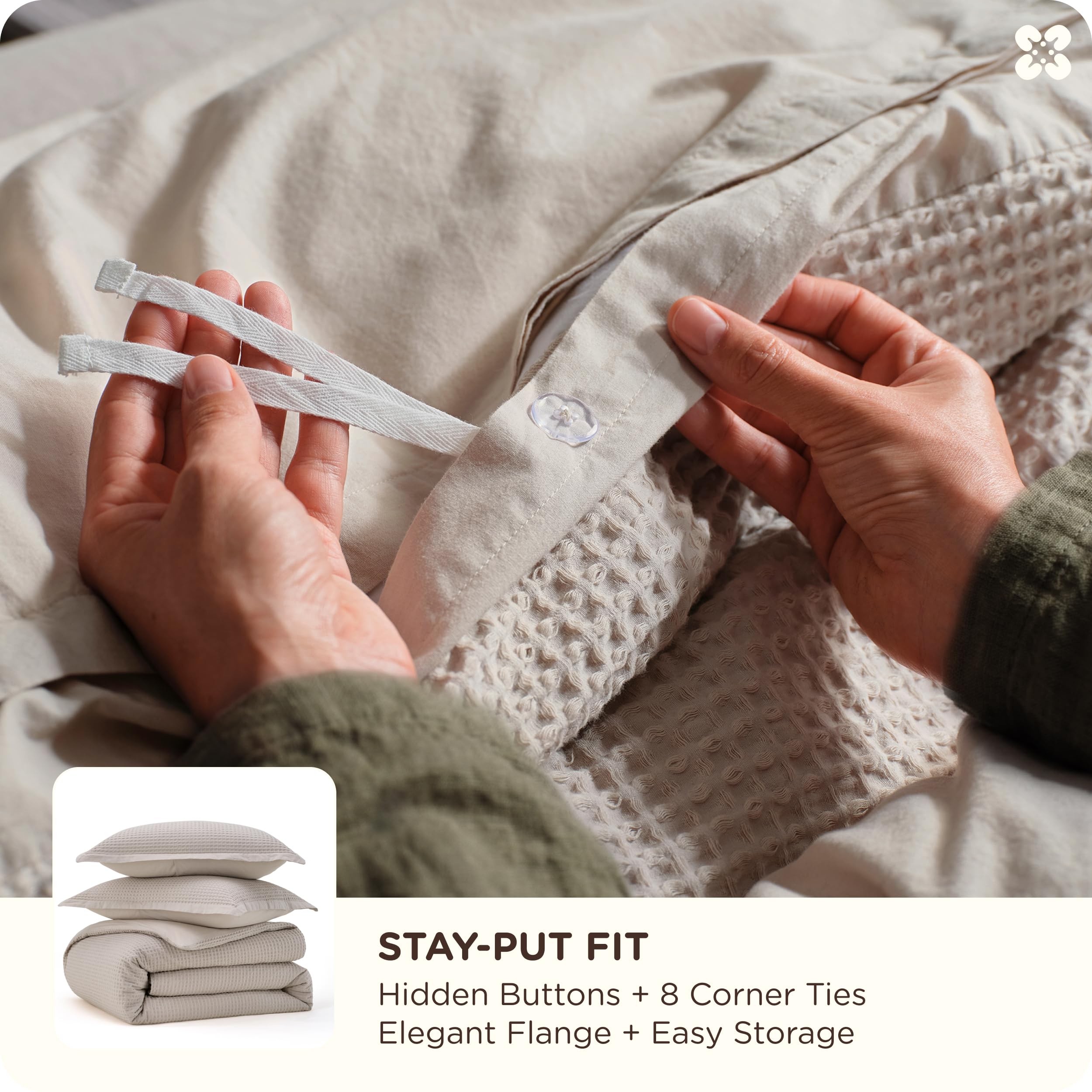 Bedsure lit entièrement fait avec housse, rendu chaleureux et style minimaliste