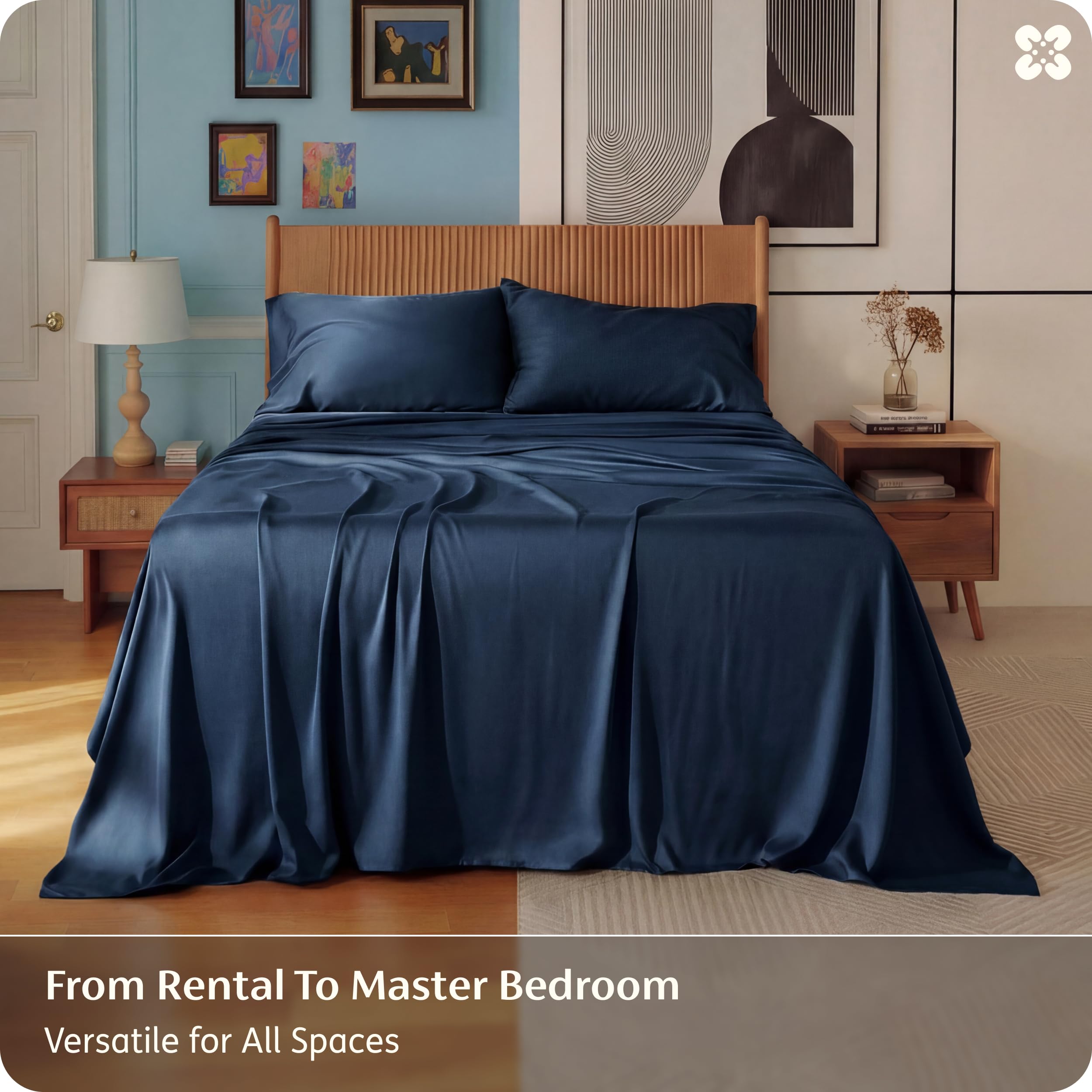 Bedsure lit stylisé en chambre rappelant ambiance fraîche et apaisante