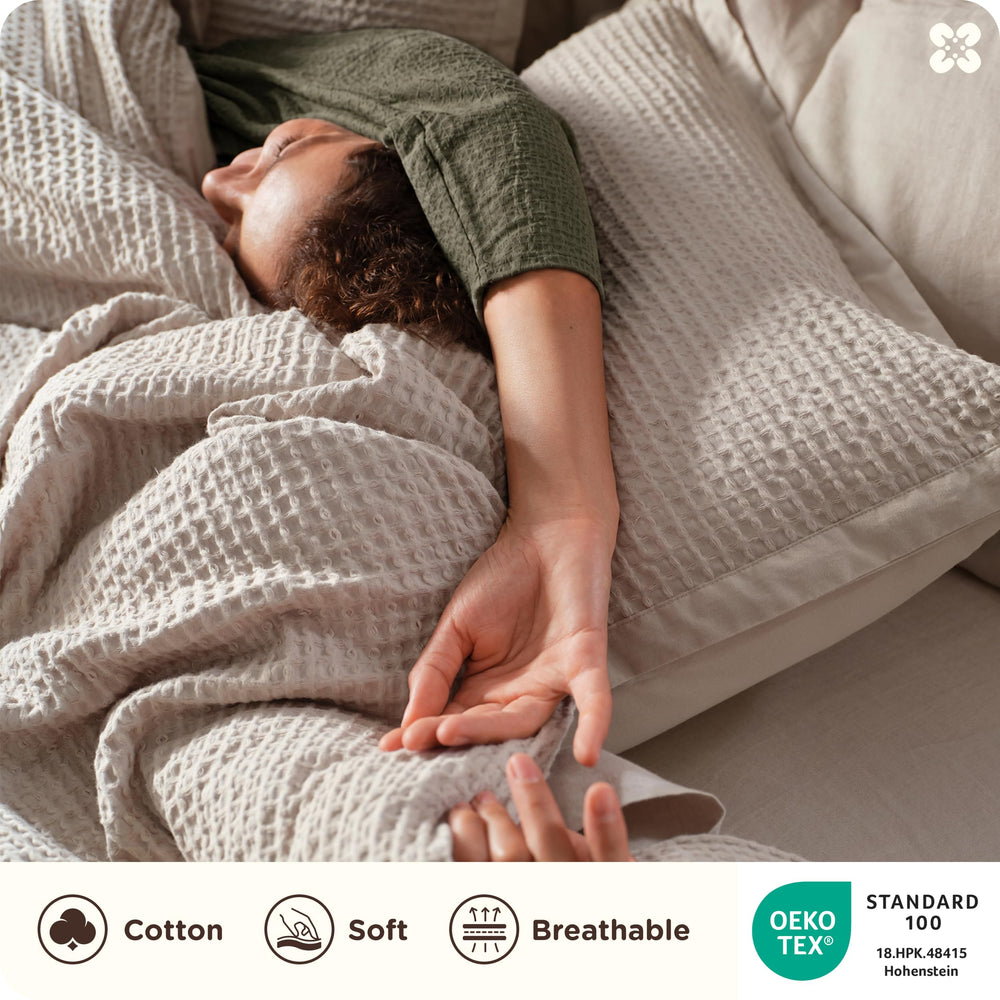 Bedsure ensemble de deux taies assorties posées, finition douce et soignée