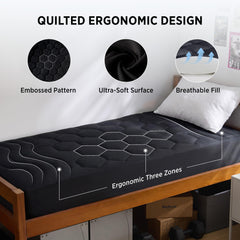 Bedsure quilting trois zones montrant soutien ciblé et confort