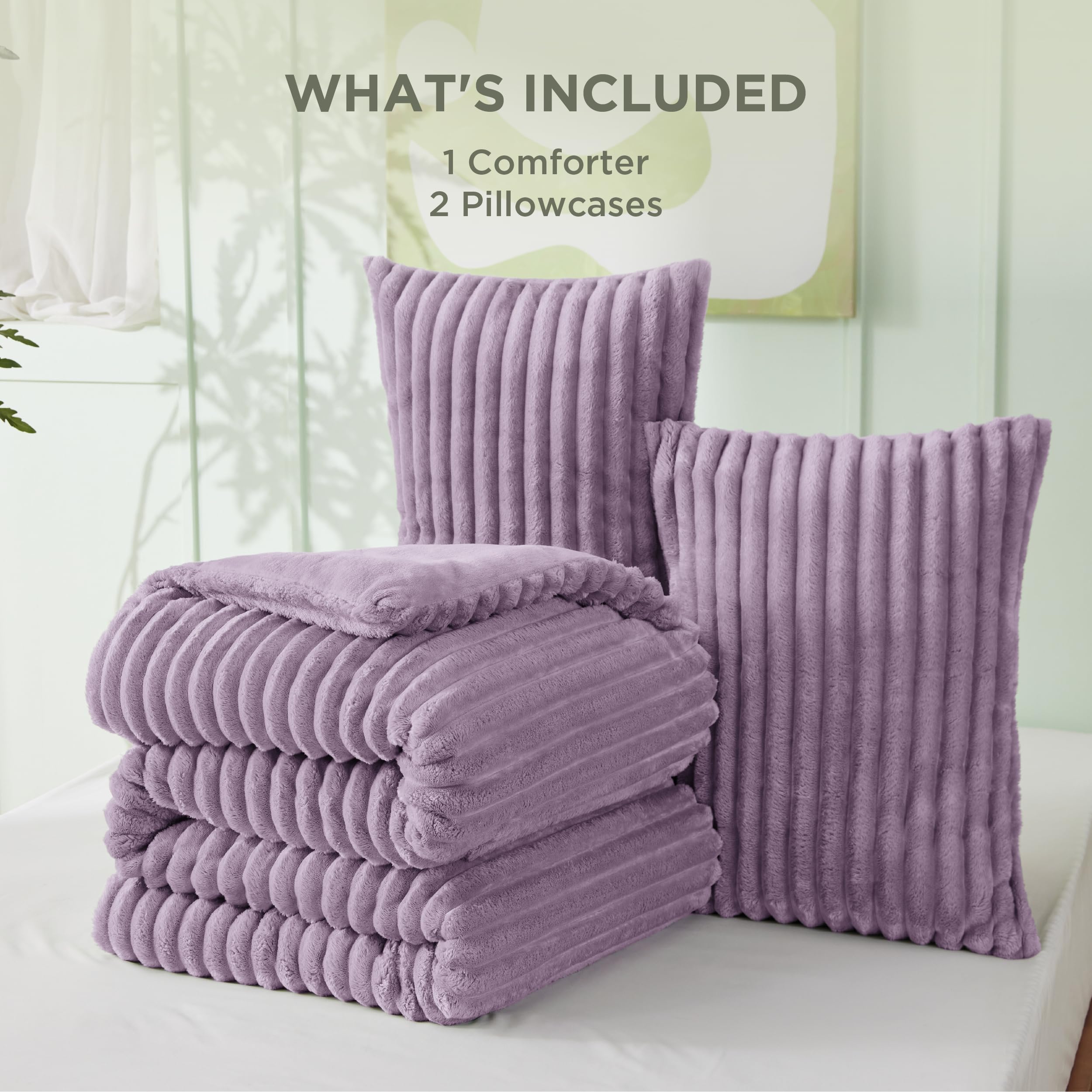 Bedsure mise en scène chambre lifestyle montrant ambiance apaisante lavande