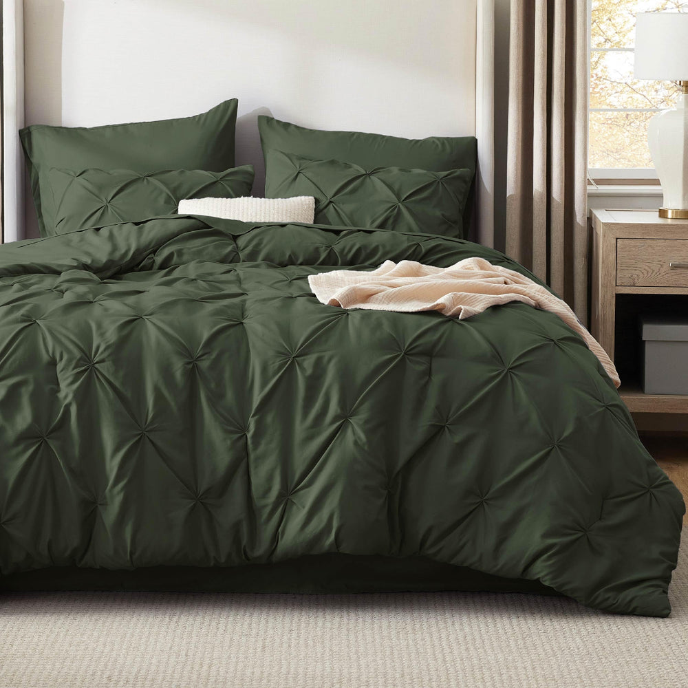 Bedsure mise en scène chambre décorée olive, atmosphère apaisante