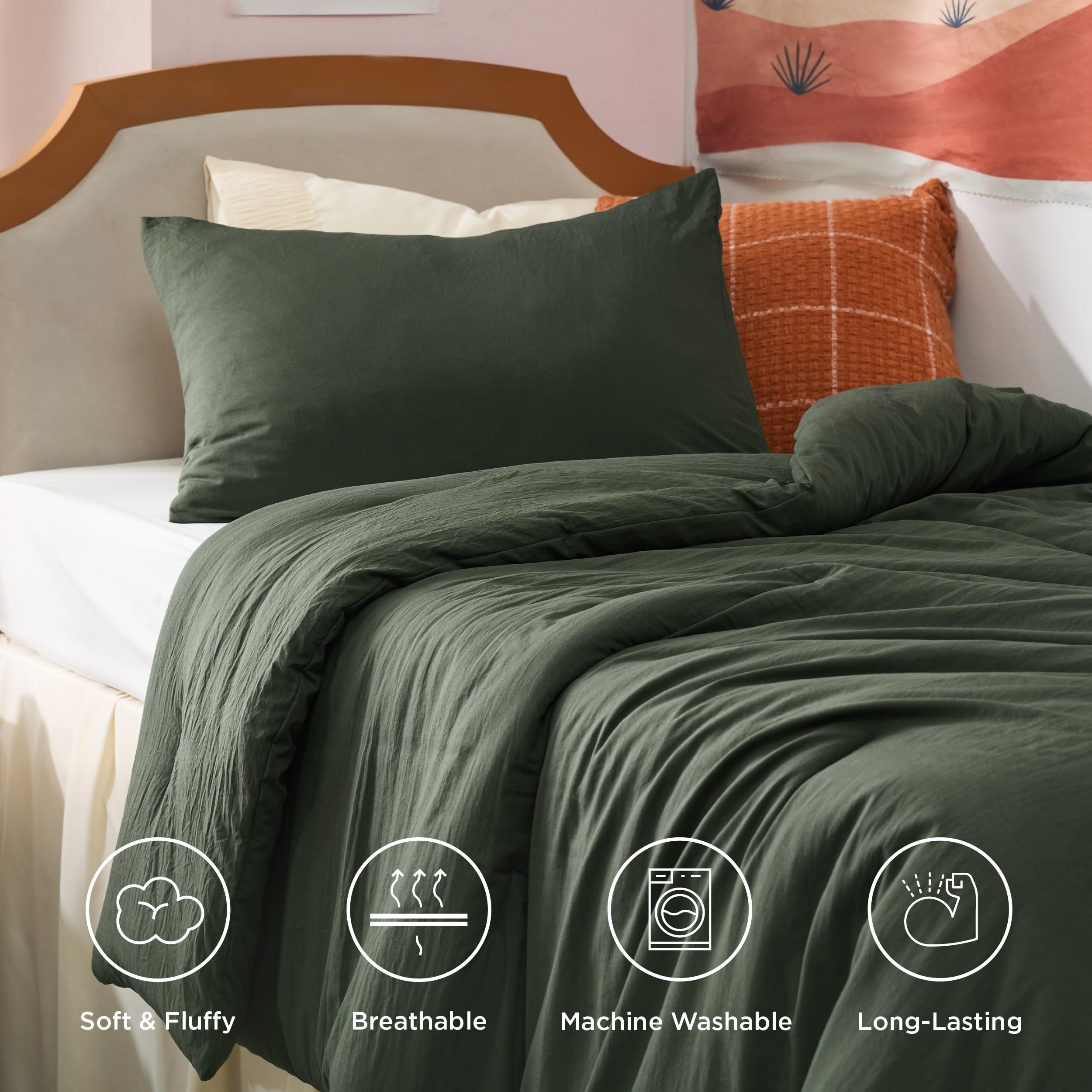 Bedsure sur lit mise en scène chambre apportant ambiance cosy
