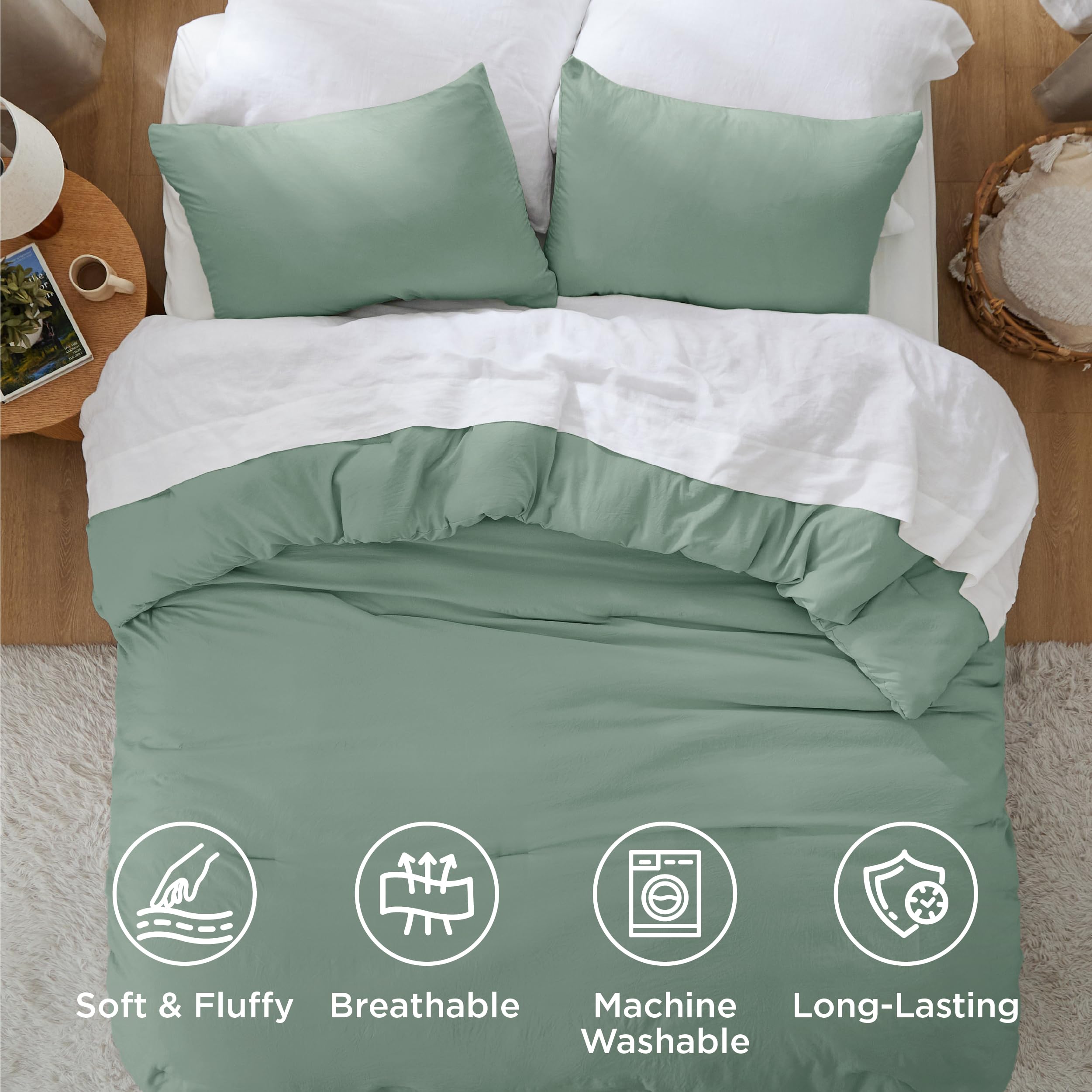 Bedsure présenté sur un lit déco illustrant ambiance relaxante