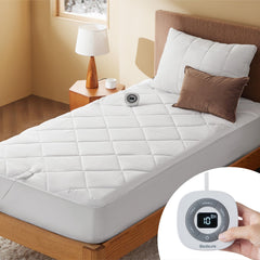 Bedsure surmatelas chauffant face avant montrant l’uniformité de la surface et confort