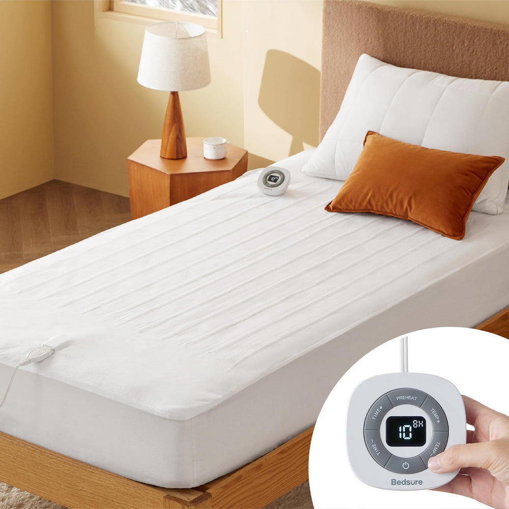 Bedsure surmatelas chauffant face avant montrant finition douce et confort