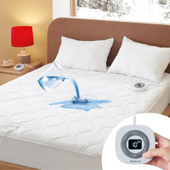 Bedsure surmatelas chauffant face avant montrant l’ajustement sur lit et confort