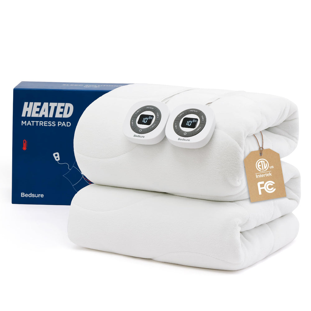 Bedsure surmatelas face avant montrant allure élégante et chaleur confortable