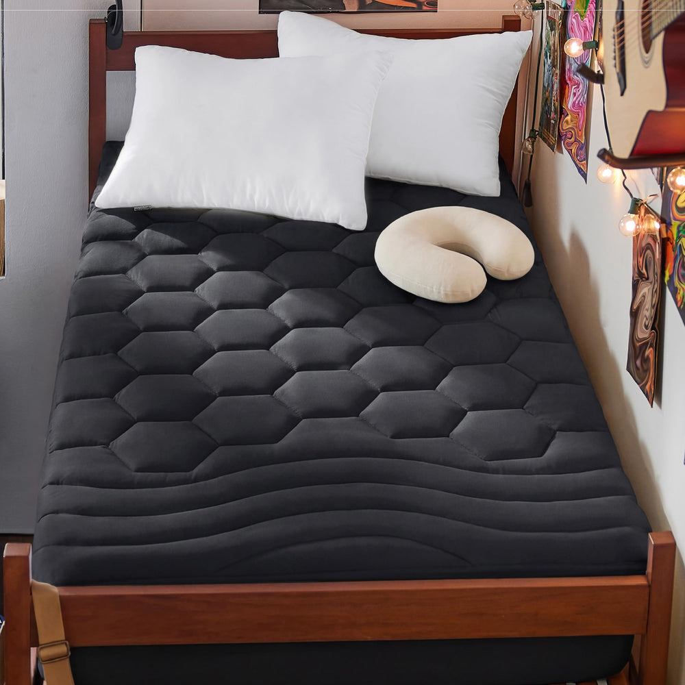 Bedsure vue frontale du surmatelas Twin XL offrant confort immédiat
