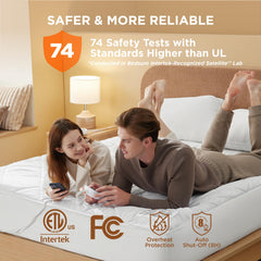 Bedsure surmatelas posé sur matelas King pour ajustement et couverture