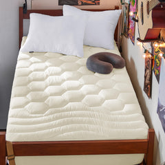 Bedsure vue frontale du surmatelas Twin XL montrant la finition soignée et confort