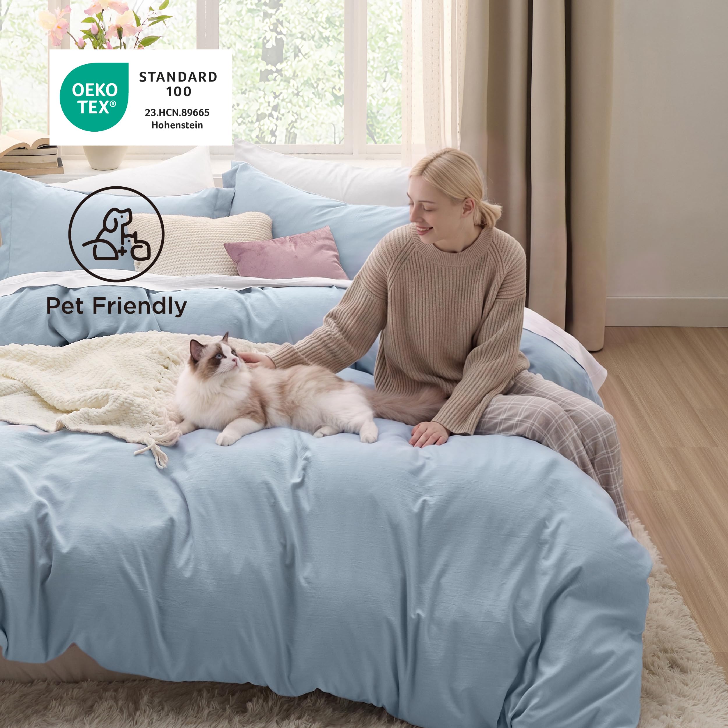 Bedsure taie d'oreiller gros plan montrant couture robuste et toucher confortable