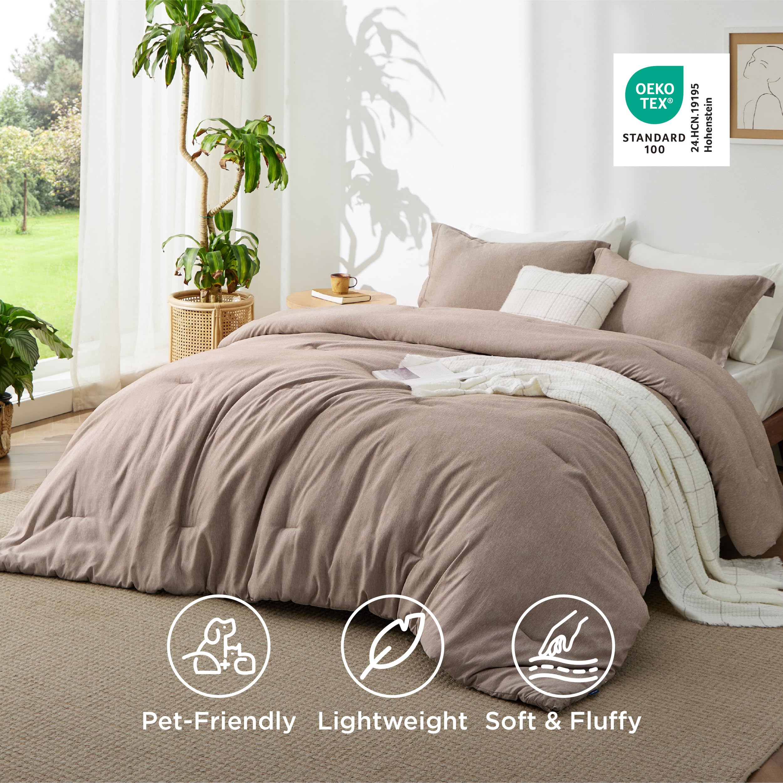 Bedsure taies assorties gros plan présentant finition coordonnée