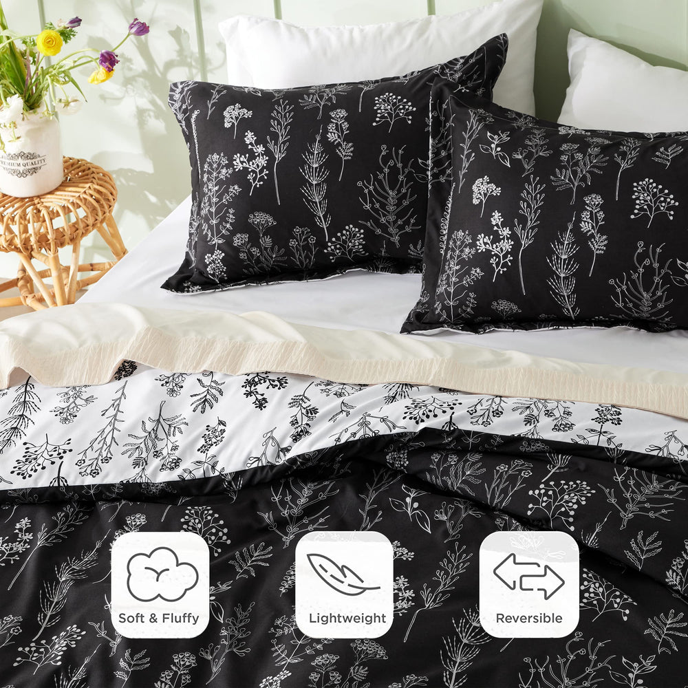 Bedsure taies détail motif floral montrant finition nette et harmonie visuelle