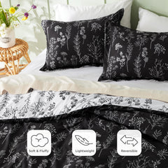Bedsure taies détail motif floral montrant finition nette et harmonie visuelle