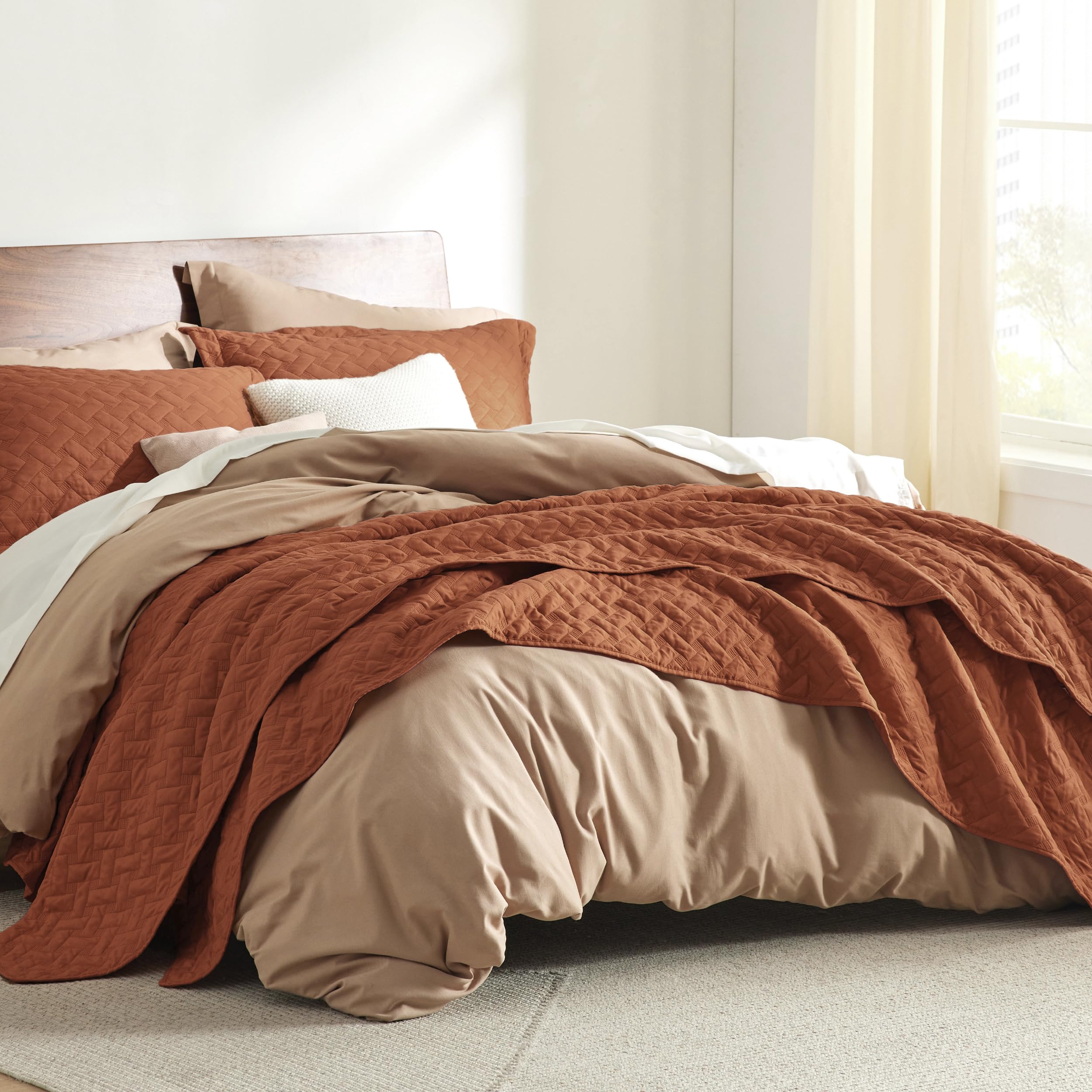 Bedsure taies assorties montrant finition et confort coordonné
